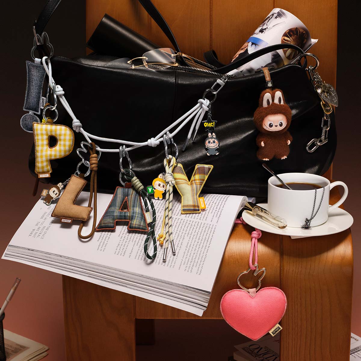 Labubu THE MONSTERS pin for love series Letter Pendant Blind Box (A-M)π