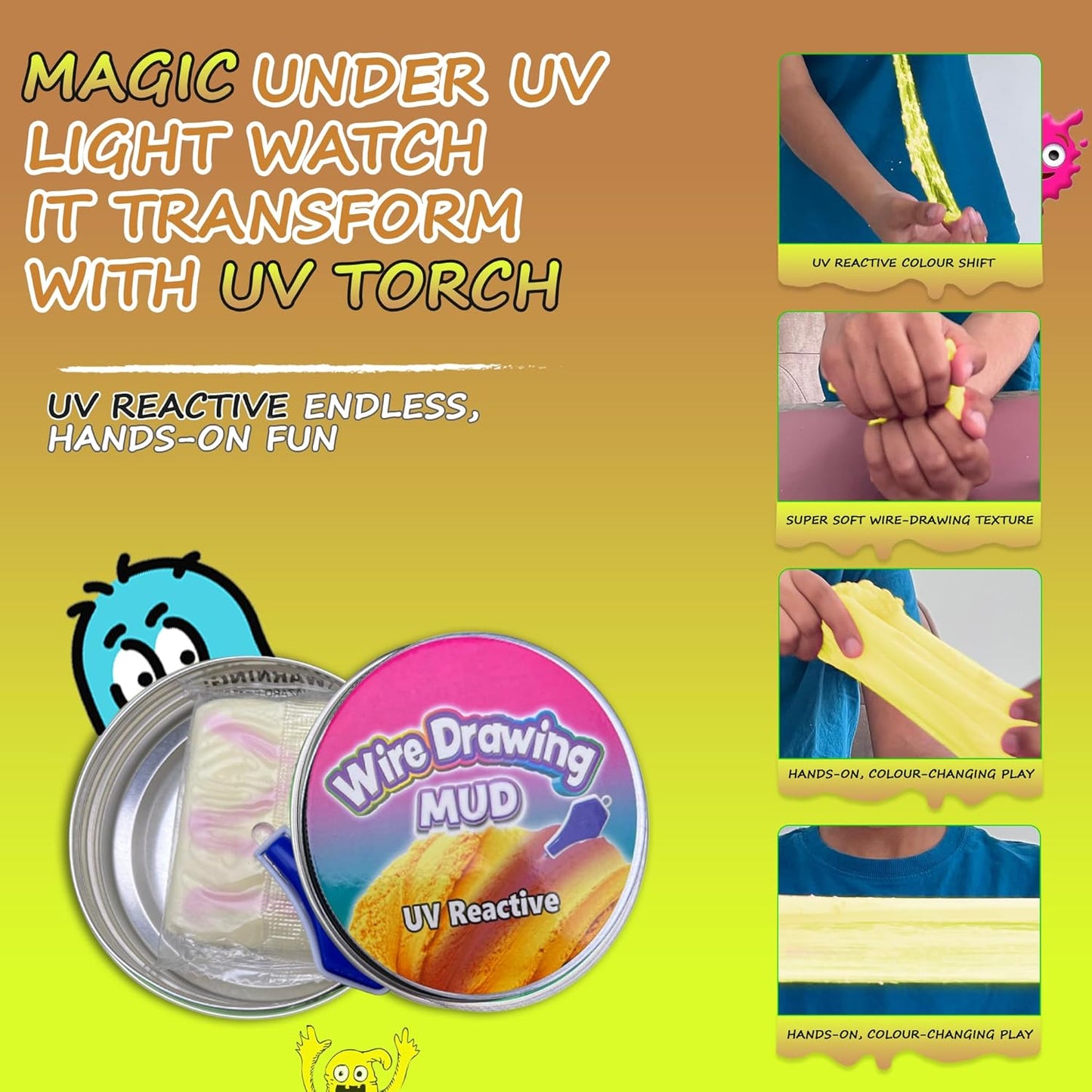 UV Magic Mud- Color Changing Stretchy Sensory Putty With UV Light