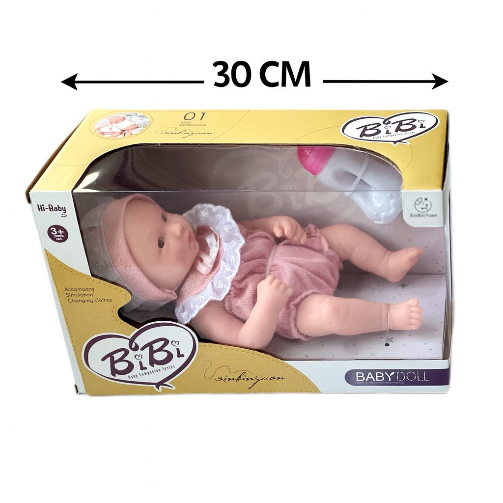 Bibi Baby Silicone Companion Doll – Pink Frill Outfit 🍼✨