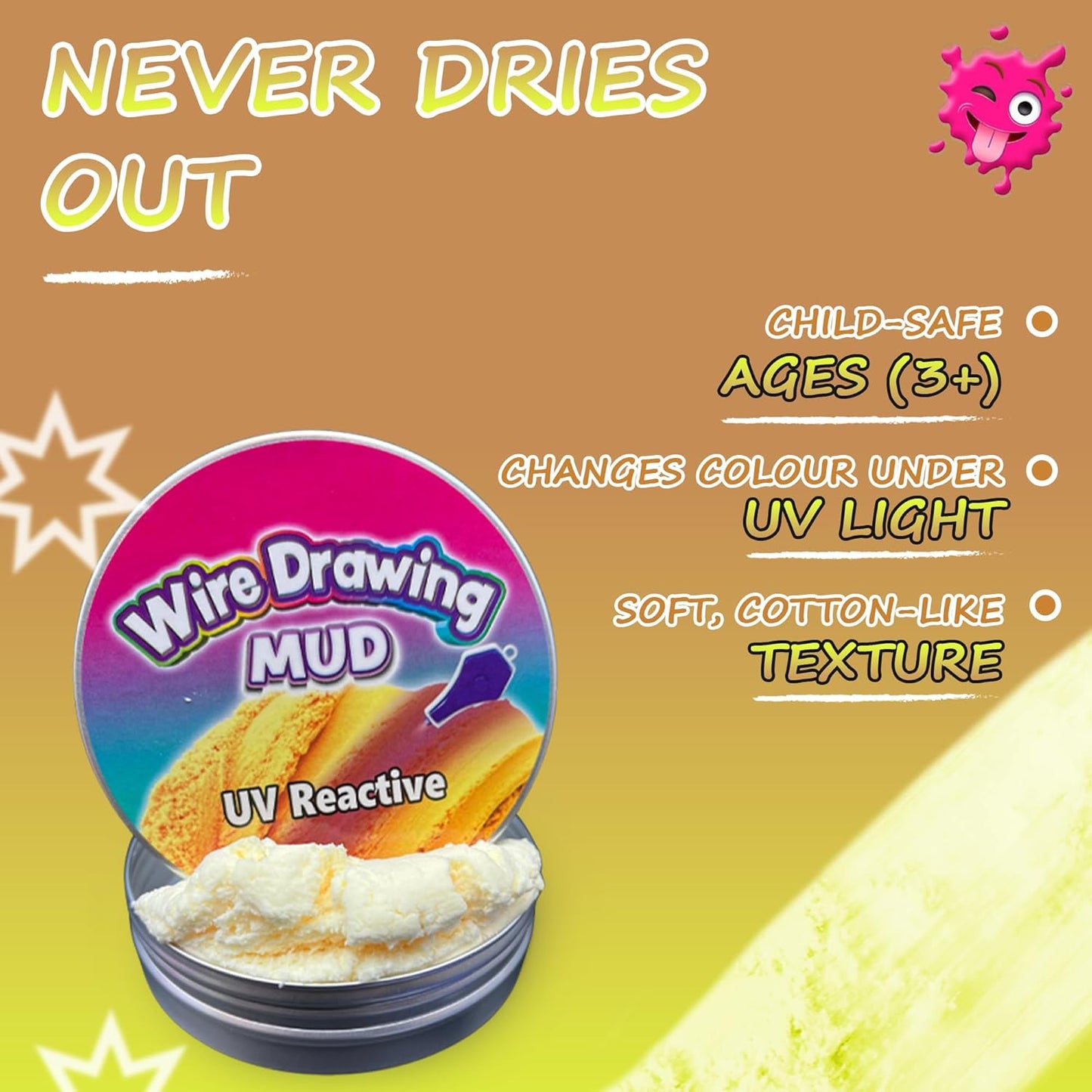 UV Magic Mud- Color Changing Stretchy Sensory Putty With UV Light