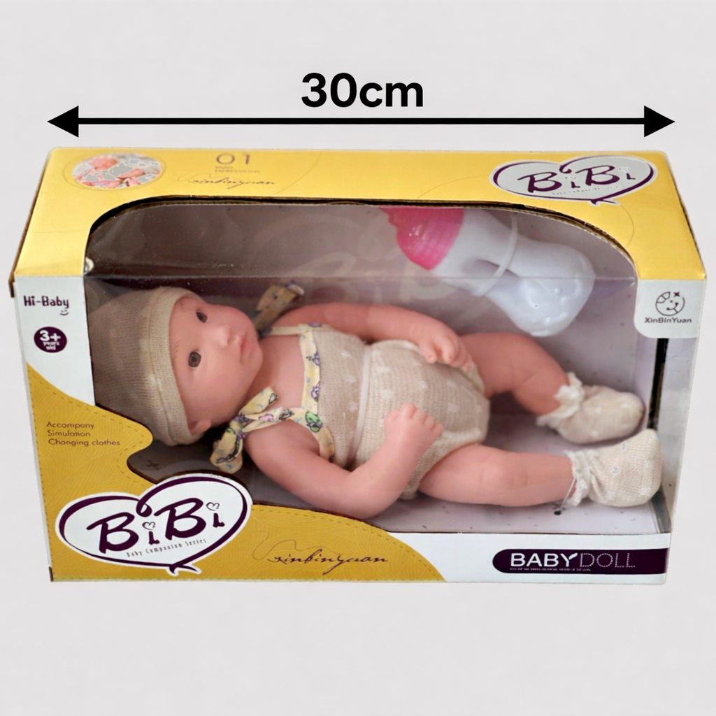 Bibi Baby Silicone Companion Doll- with Knit Outfit