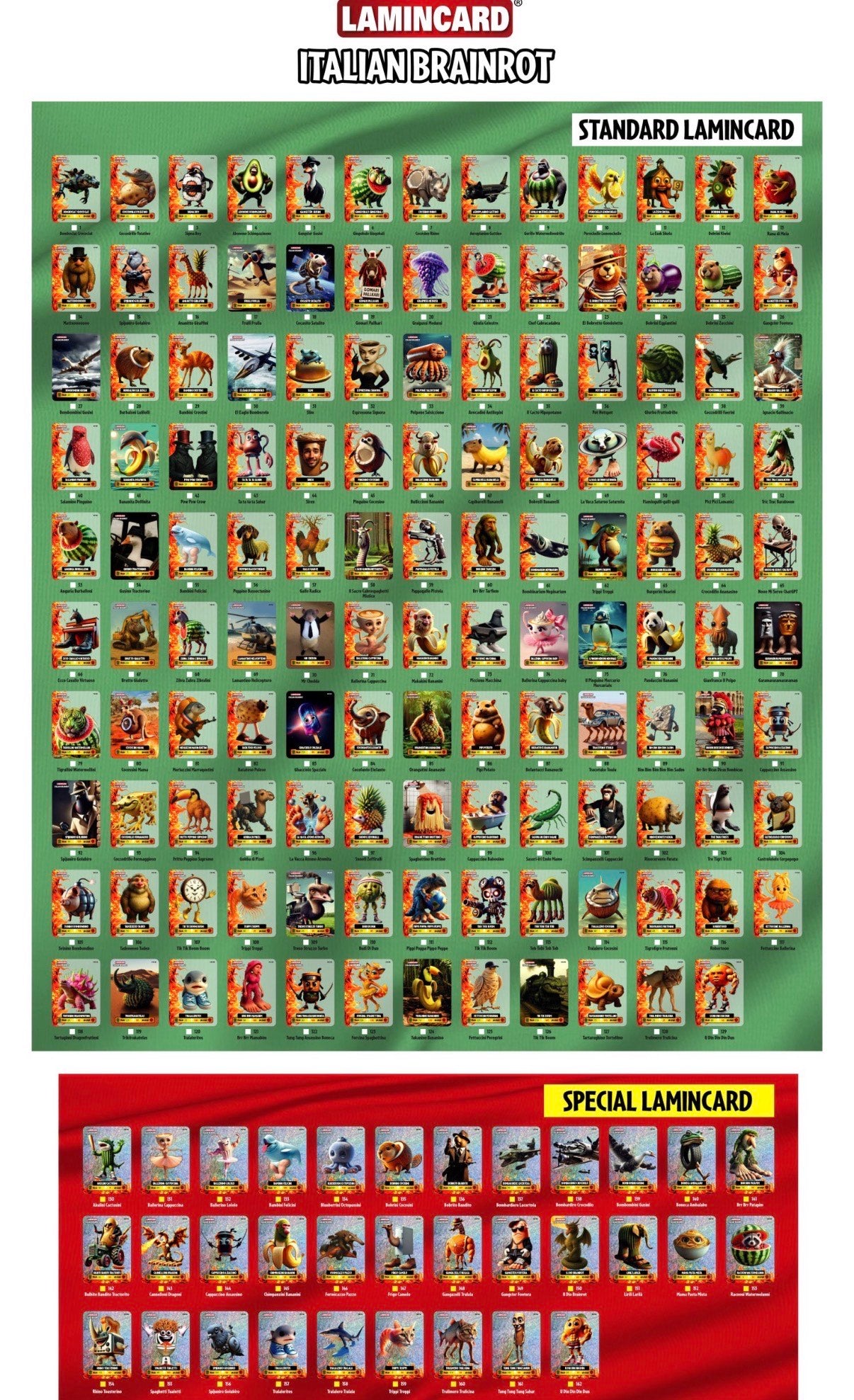 Lamincard Italian Brainrot – Blind Pack (5 Cards)