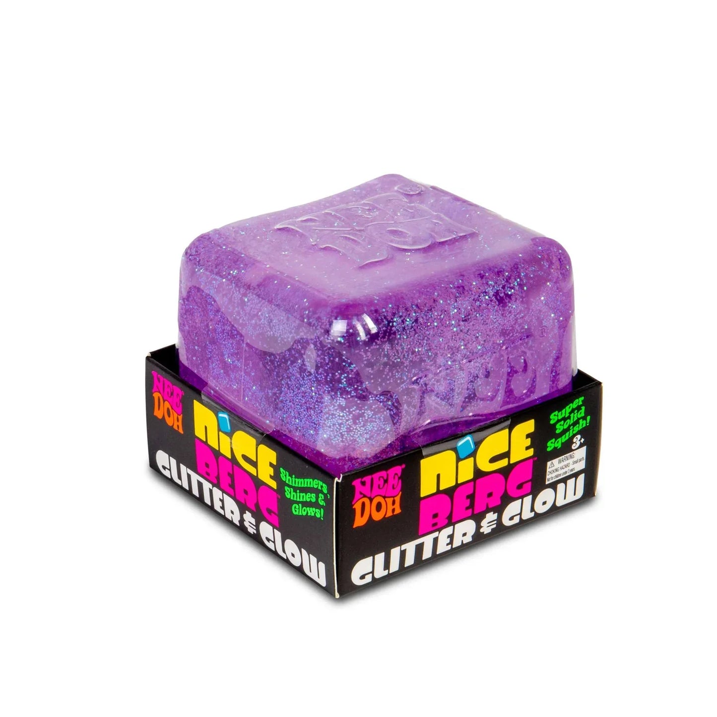 NeeDoh Nice Berg Glitter & Glow Squishy Toy Cube