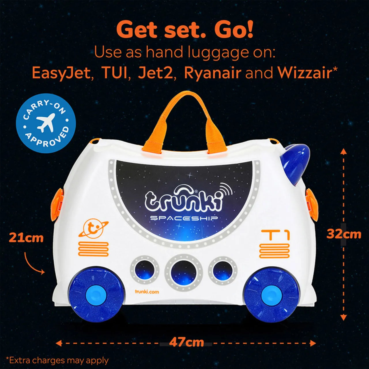 Trunki - Skye The Spaceship- Ride On Suitcase