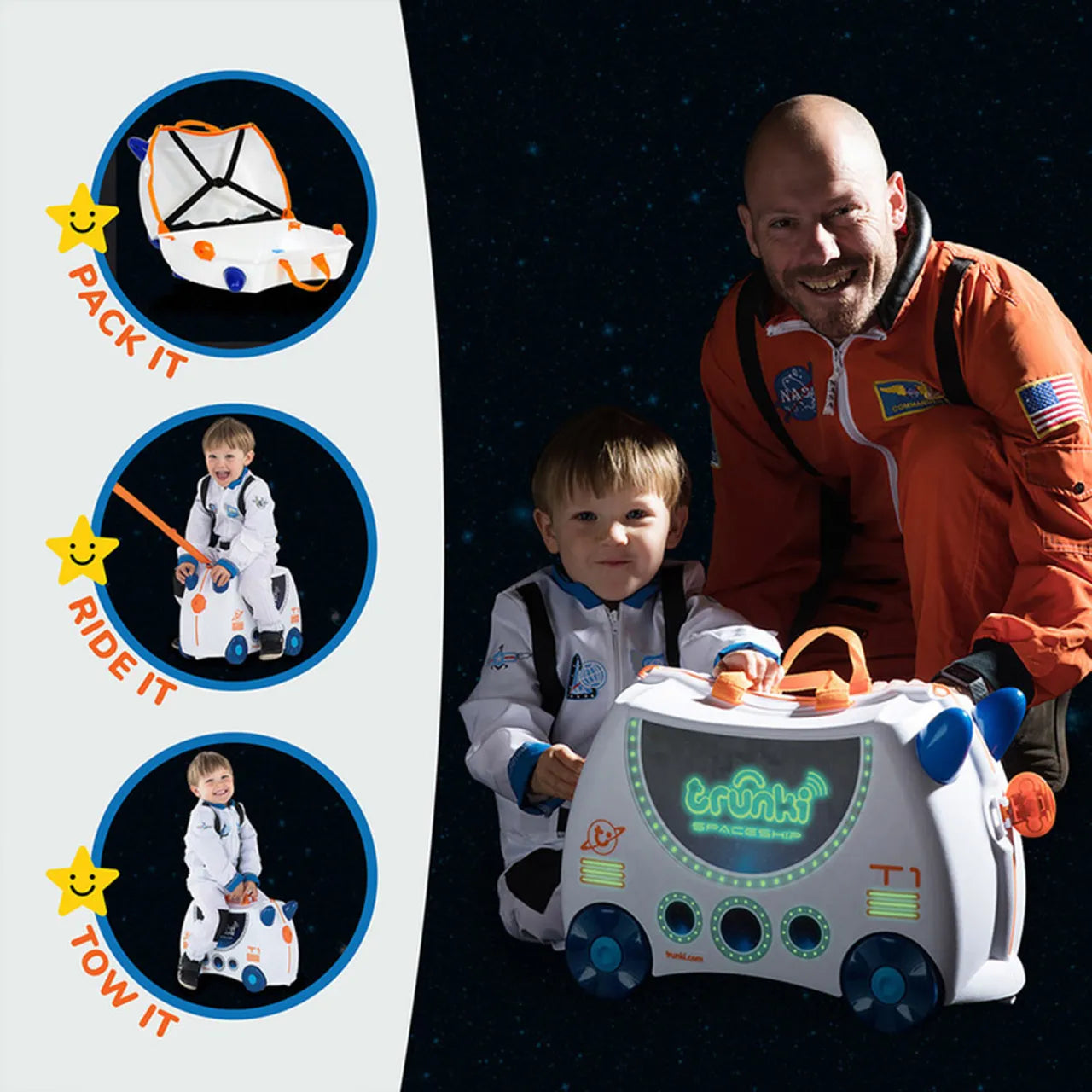 Trunki - Skye The Spaceship- Ride On Suitcase