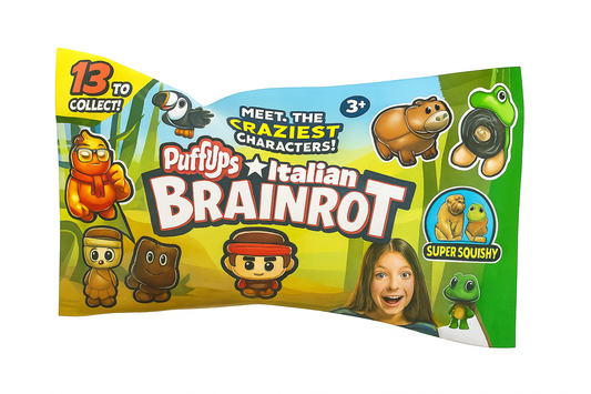 PuffUps Italian Brainrot – Mystery Squishy Blind Bag (13 Characters to Collect!)
